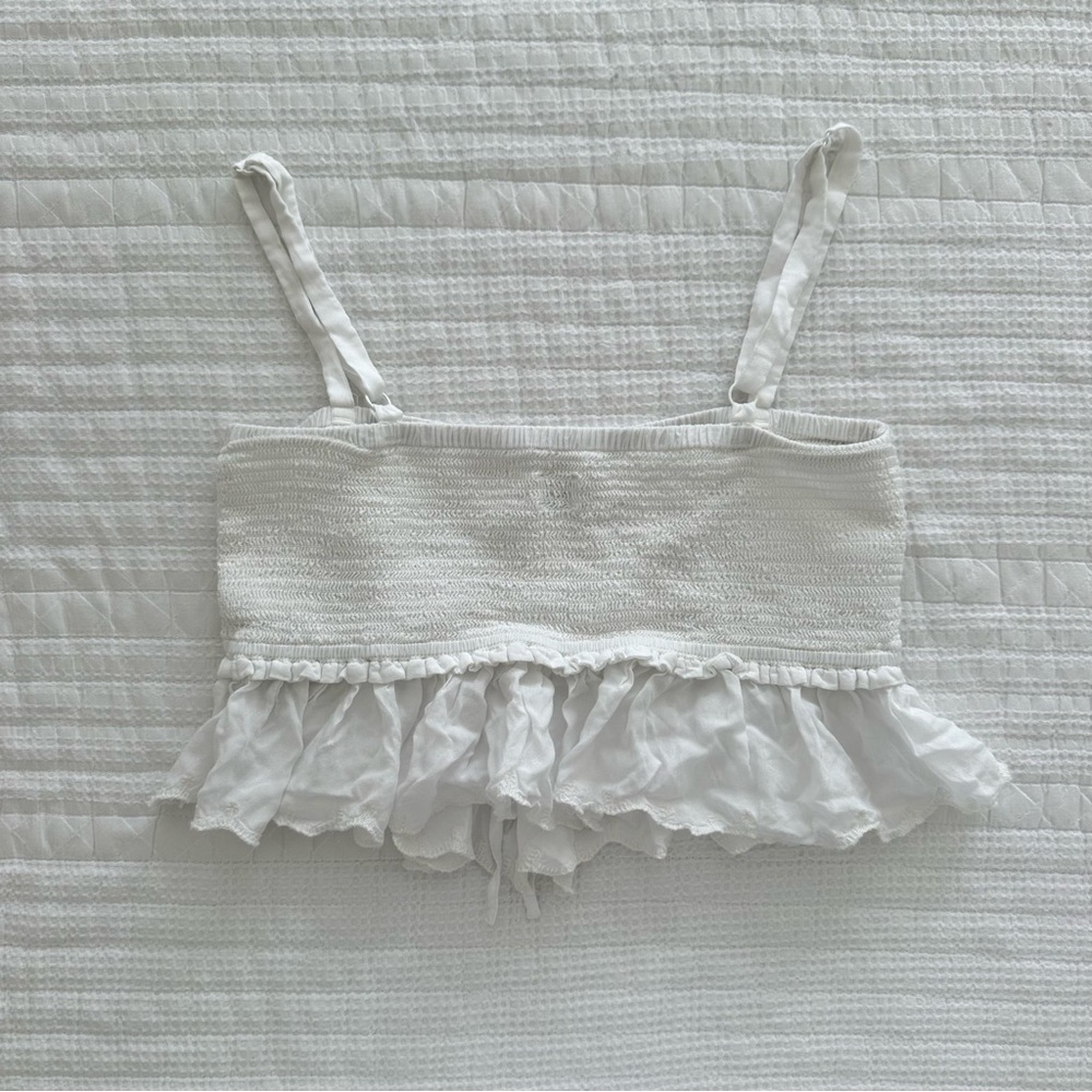 aritzia white ruffle tank top - Picture 4 of 4